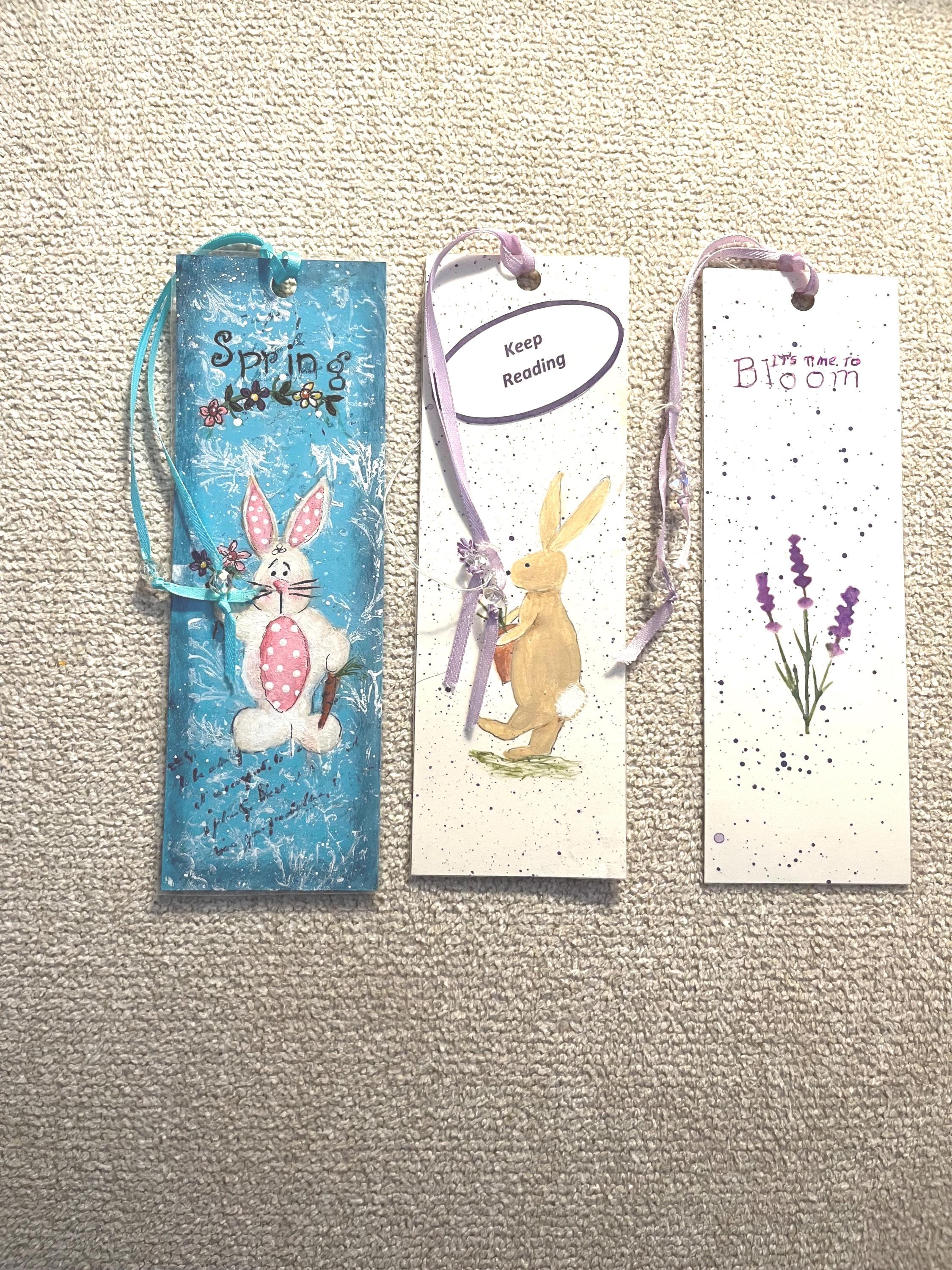 Springles Bookmark Three Spring Bookmarks, Hand Painted and Laminated - Etsy