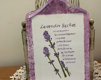 Hand Painted Lavender Breadboard With Saying