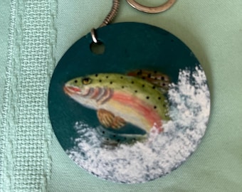Hand Painted Fish Key Ring