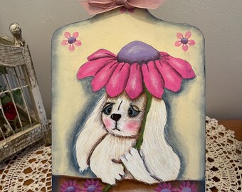 Hand Painted Bunny Breadboard