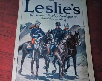 LESLIE'S Illustrated Weekly Newspaper 1919 War Time World War One Military History WWI photo illustrations War Photos War Art