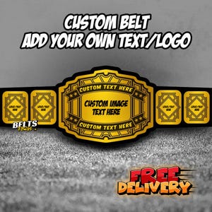 Custom Wrestling Championship Belt: Personalized Logo, Engraved Brass Plates