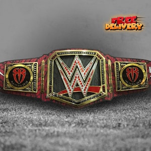 Roman Reigns Championship Replica Belt: Adult Size Heavyweight, Brass Alloy