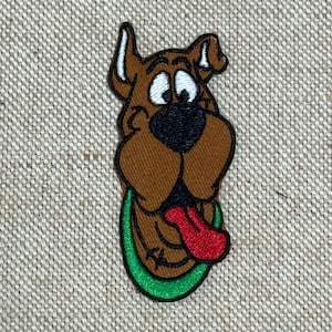 Broderad stryklapp med Scooby Doo-motiv, stryklappar med hundkonst (8,5 x 3,8 cm)