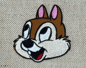 Cartoon Chip Embroidered Iron-On Patch,  Cute iron on patches Art (2.75 x 2.75 inch)