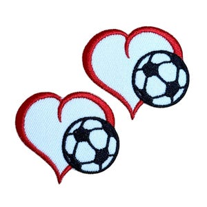 2pc Love Soccer  Iron on Patch Soccer iron On patches Badge Sewing Clothes Applique Iron on patches  Embroidered Iron On Patch Sew on Patch