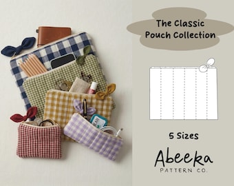 Quilted Zipper Pouch Sewing Pattern, Beginner friendly sewing project, Pencil Case Sewing Pattern, Easy Zipper Pouch Sewing, Coin Purse DIY
