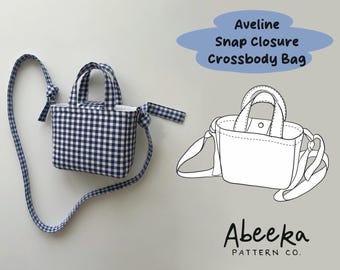 Naaipatroon voor een mini-crossbodytas, patroon voor een tas met drukknoopsluiting, beginnersvriendelijke draagtas, digitaal naaipatroon, schattig schoudertasje