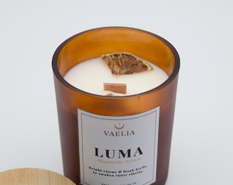 Lemon Eucalyptus Soy Candle: Aromatherapy Focus & Clarity - 5 oz