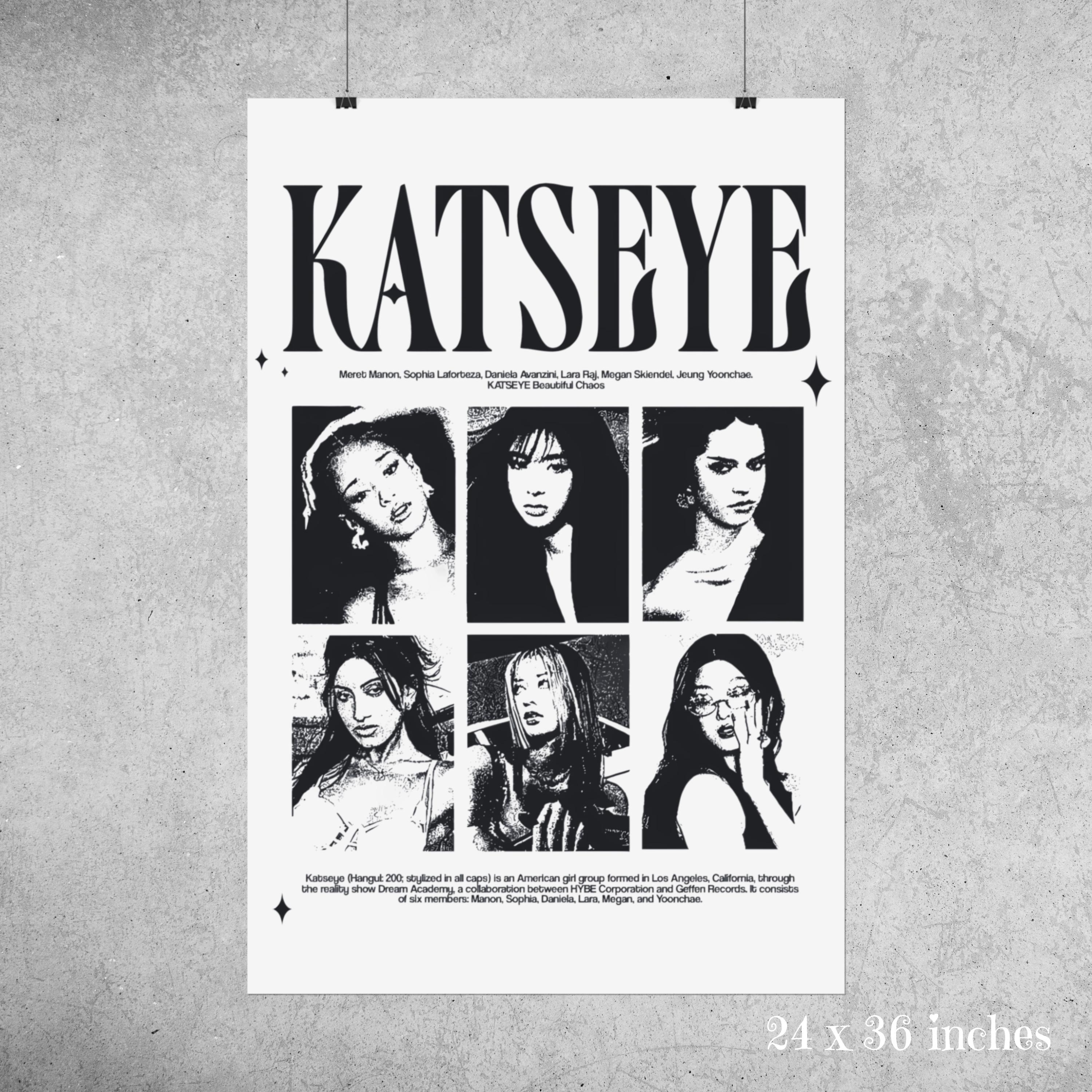 Poster Su Tela KATSEYE 30 X 45 Cm - Decorazione Parete Per Soggiorno, Camera, Stampa Alta Qualità, Personalizzabile