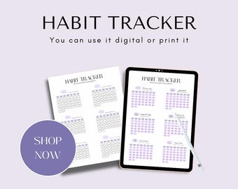 Printable Minimalist Monthly Habit Tracker | Digital Download - Etsy