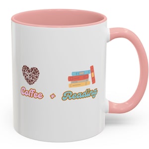 Coffee & Reading Mug, Book Lover Gift, Aesthetic Cup, Bookish Reading Mug, Cozy Book Lover Gift for Readers - 11, 15oz Mug