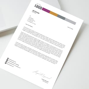 Custom Letterhead Canva Template | Editable Professional Business Letterhead