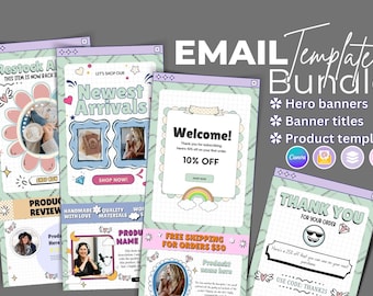 30+ New Sales Email Template Bundle for E-Commerce, Modern Newsletter Template, Marketing Mailing Design for Mailchimp Klaviyo