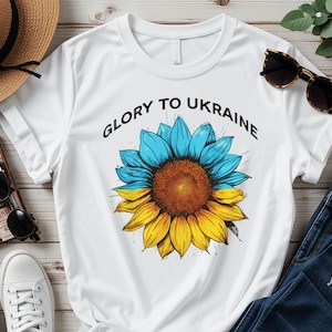 Sunflower Ukraine Unisex T-shirt, Glory to Ukraine Zelensky Patriotic Gift, Stand With Ukraine, Anti Putin Shirt, Ukraine Tshirt, Ukrainian
