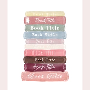Custom Canva Template Book Stack Print, Personalized Reading Art (Digital Download)