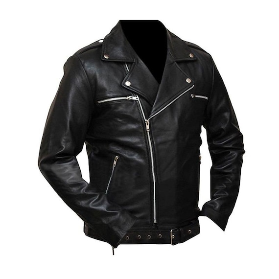 The Walking Dead Jeffrey Dean Morgan Negan Black Leather Jacket