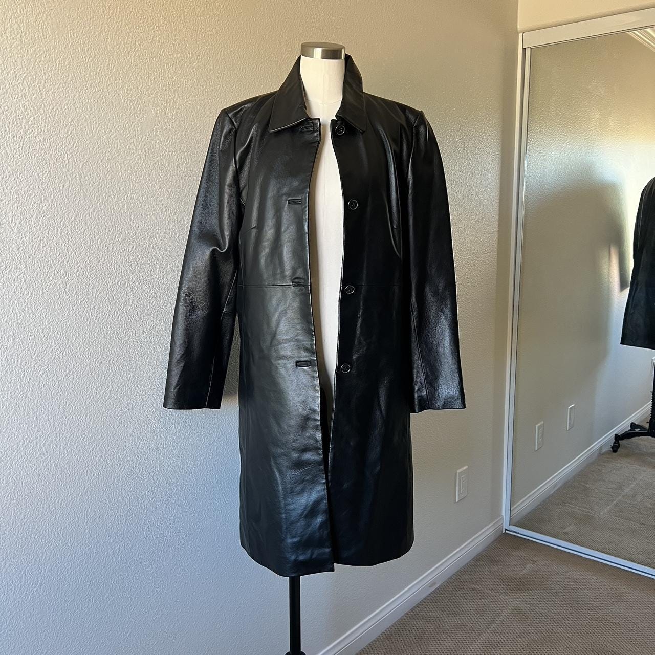 Maxi Leather Coat - Etsy