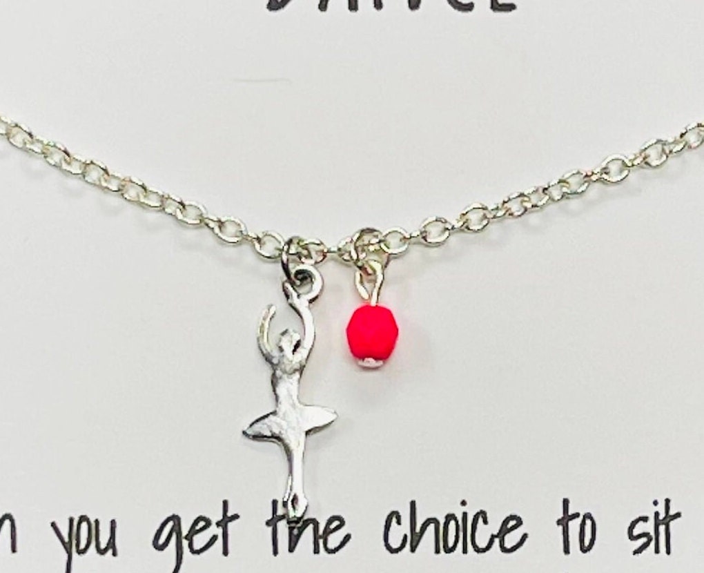 Colorful Ballerina Necklace Pendant Ballet Dance Recital Gift