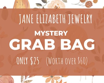 Jane Elizabeth Jewelry Mystery Grab Bag, Jewelry Bundle, Suprise Box, Birthday Celebration Box, Earrings, Necklaces, Bracelets, Chokers