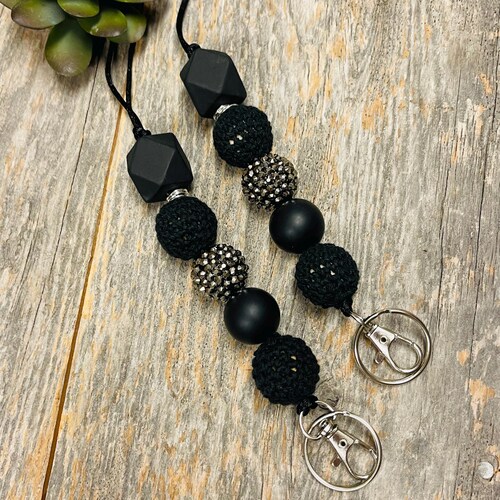 thumbnail image 2 of Keychain Lanyard For Teachers Breakaway Teacher Lanyard - Silicone Beaded ID Badge Lanyard With Keychain Beaded Lanyards For Id Badges 2 of 11