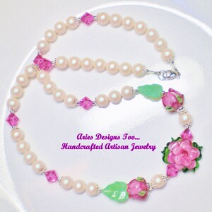 Rosa Rose Halskette,Rose Halskette,Rosa Halskette,Halskette,Perlenkette,Blumen Halskette,Hochzeit,Abschlussball,Braut,Geschenk Halskette