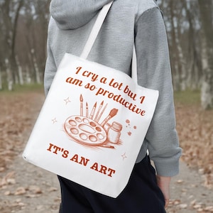 I Cry A Lot But I Am So Productive Art Tote Bag - Swiftie Music Gift