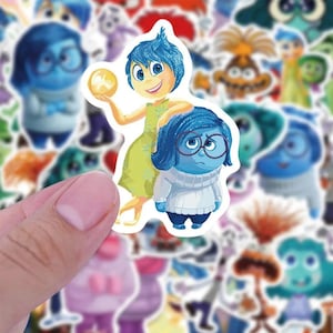 50PCS Inside Out Stickers  Disney Cartoon Waterproof Decals for Laptop, Skateboard, Luggage