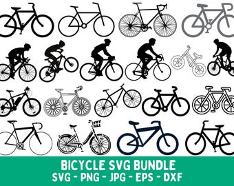 Fahrrad SVG Bundle: Fahrrad Clipart, Schneidedateien (digitaler Download)