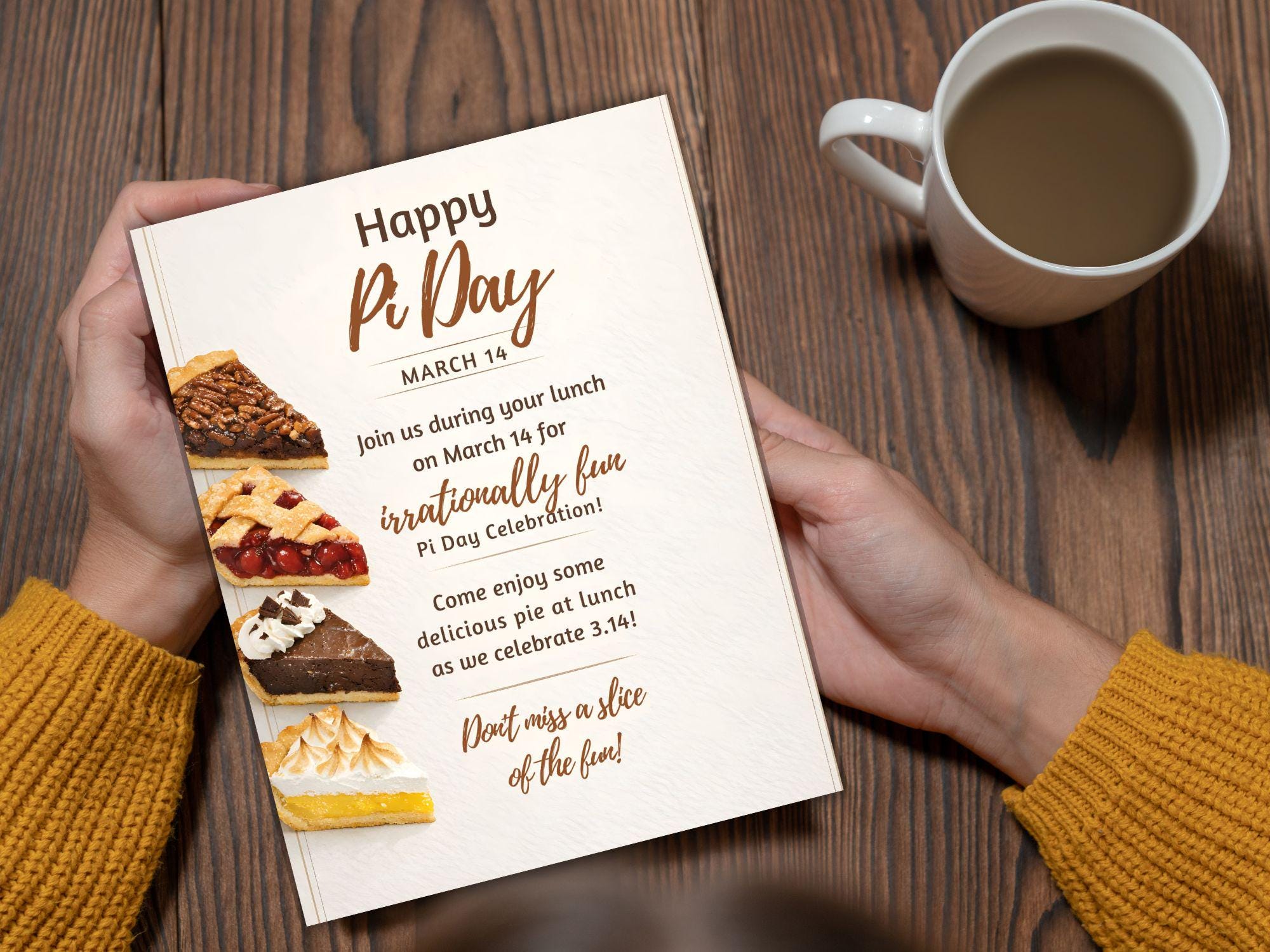 Pi Day Flyer & Pie Labels Canva Template | March 14 Celebration ...