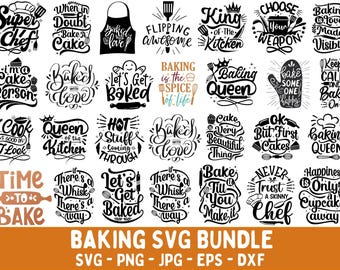 Baking Quotes SVG Bundle, Kitchen Cricut Files (Digital Download)