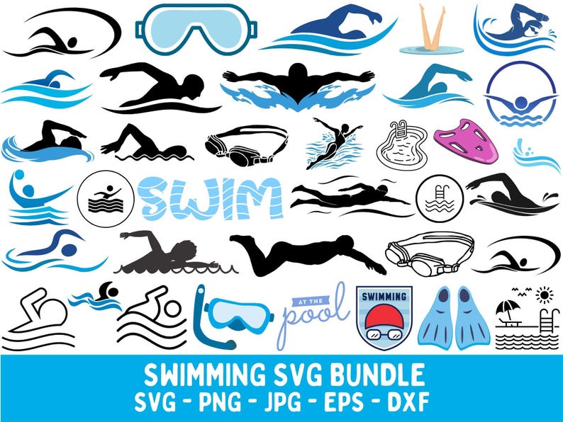 Swimming SVG Bundle: Water Sports Cut Files (digital Download) - Etsy