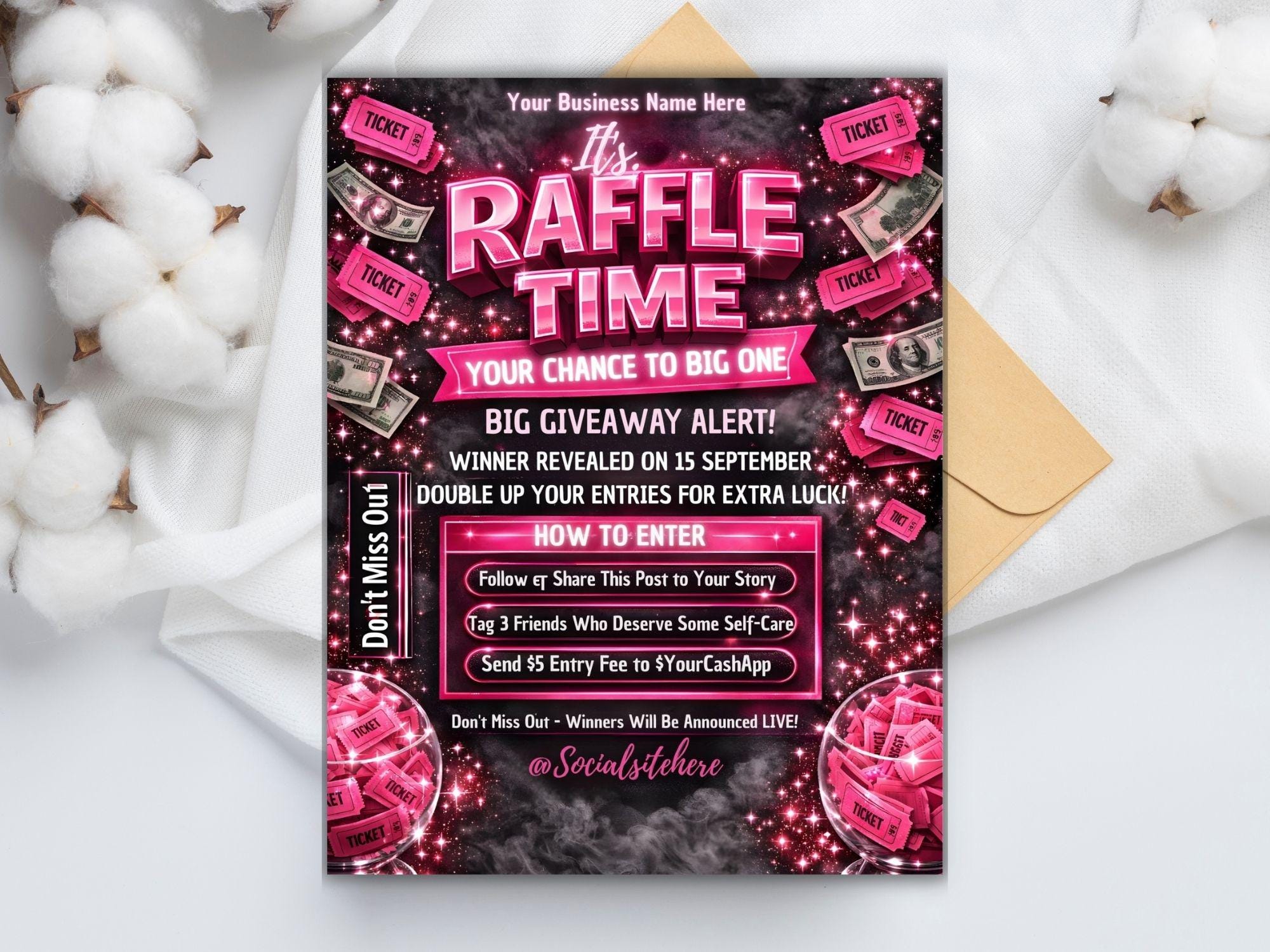 Beauty Salon Raffle Flyer Template | DIY Business Event Promotion ...