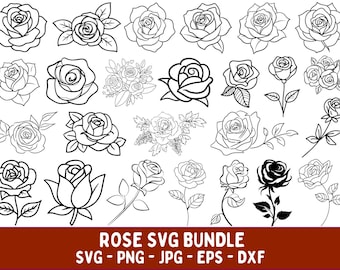 Rose SVG Clipart Bundle: Flowers Cut Files for Cricut (Digital Download)