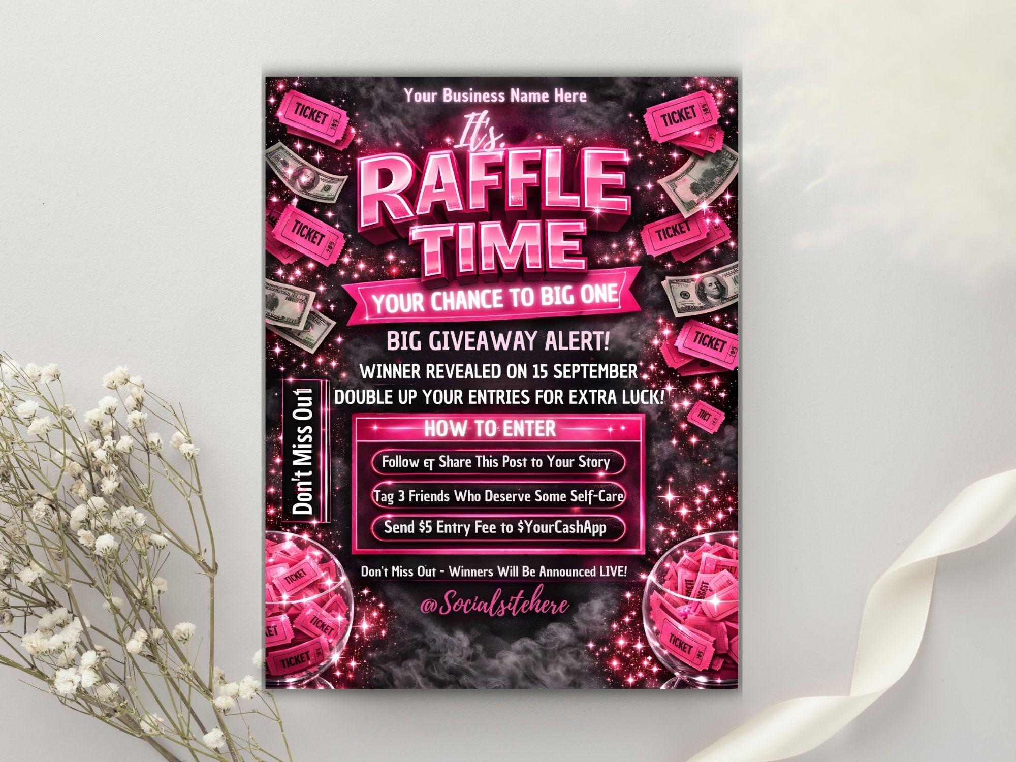 Beauty Salon Raffle Flyer Template | DIY Business Event Promotion ...