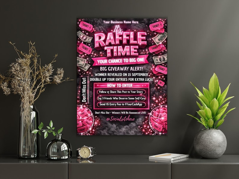 Beauty Raffle Beauty Salon Raffle Flyer Template | DIY Business Event Promotion ...