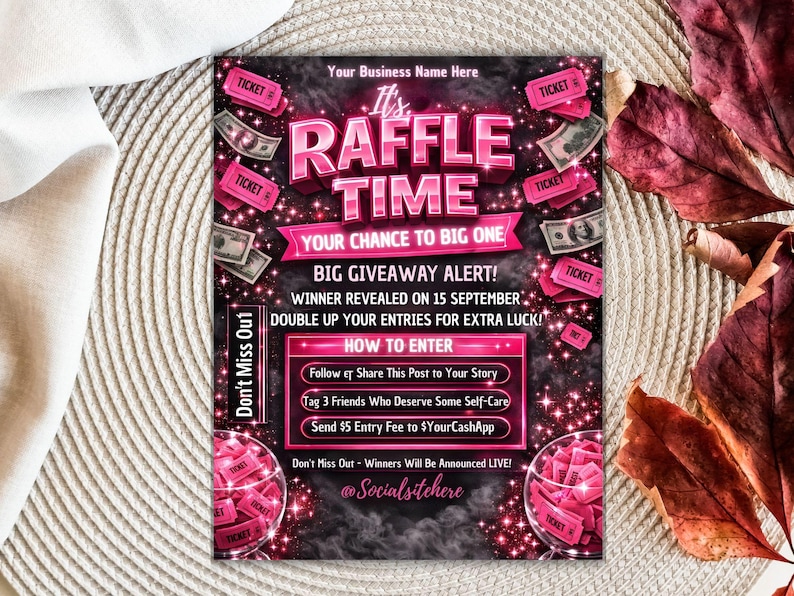 Beauty Salon Raffle Flyer Template | DIY Business Event Promotion ...