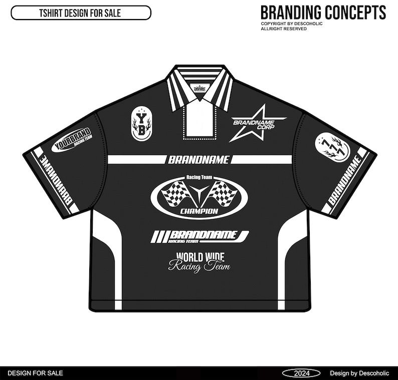 Racing Jersey T-shirt Design – Editable Vector File (AI & SVG) - Etsy