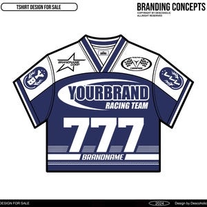 Racing Jersey T-Shirt Design - Bearbeitbare Vektordatei (AI & SVG)