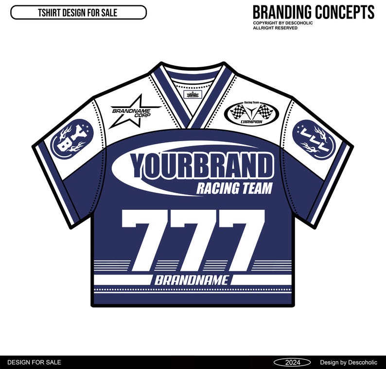 Racing Jersey T-shirt Design – Editable Vector File (AI & SVG) - Etsy