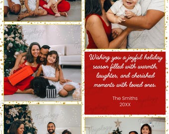 Editable Christmas Photo Card Template