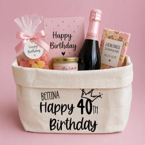 Geschenkkorb "Happy Birthday" personalisiert | Runder Geburtstag | Geschenk zum Geburtstag | Geschenk Freundin | Geschenk Kollegin