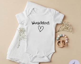 Babybody | Wunschtext | Personalisiert | 100% Bio-Baumwolle | individueller Body |  kurzarm, langarm | Geschenk |Schwangerschaftsankündigung