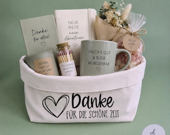 Geschenkkorb "Danke für die schöne Zeit" | Geschenk Abschied | Geschenk Kollegin | Dankeschön Erzieherin | Danke Kindergarten Kita Abschied