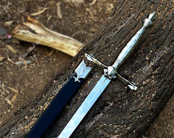 Réplica de la espada larga de Alucard de Castlevania: accesorio de cosplay de anime gótico, exhibición de acero para coleccionistas