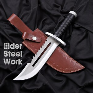 Detailed knife prop with brown sheath perfect for cosplay and gifts