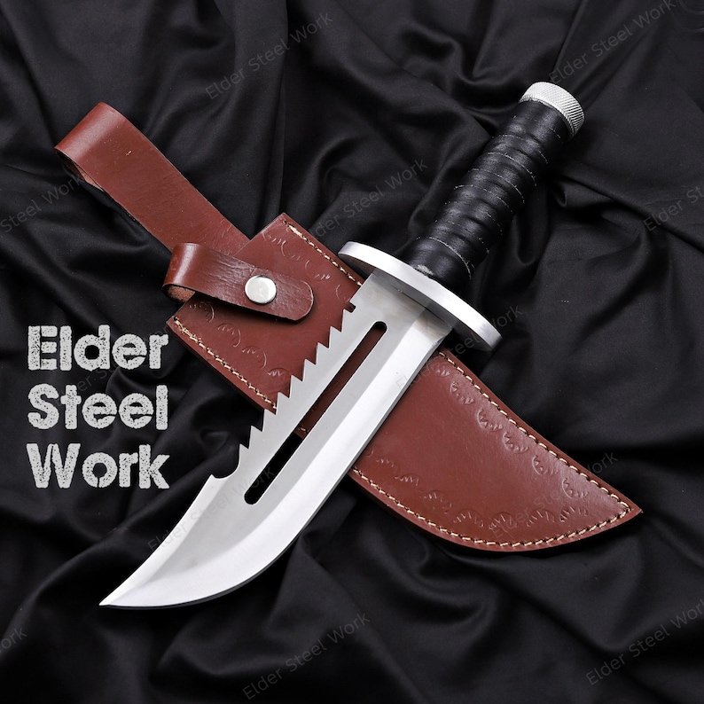 Detailed knife prop with brown sheath perfect for cosplay and gifts