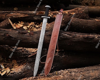 Réplica fantástica de acero de Damasco / Decoración medieval hecha a mano / Espada de colección