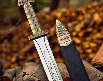 Réplica vikinga inspirada en Ragnar / Pieza de exhibición nórdica hecha a mano / Regalo de coleccionista