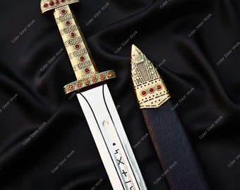 Ragnar Viking Sword Replica | Handcrafted Steel Norse Warrior Decor | Medieval Cosplay With Scabbard